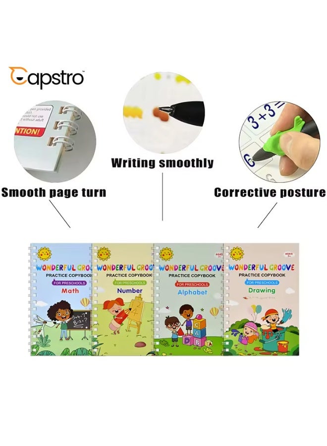 Capstro Handwriting Pen Control Practice Books for Kids – Guided Tracing Copybooks with Reusable Pen for Early Writing Skills & Screen-Free Learning – English Writing Practice Set - Image 2